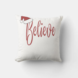 Almofada Acredite no Natal com o Papai Noel vermelho