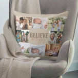 Almofada Acredite Ser Feliz 10 Beige Neutro De Colagem De F<br><div class="desc">Travesseiro de Colagem de Fotografias com 10 das suas fotografias favoritas. O texto no centro diz "acredita ser feliz" e é escrito em tipografia ousada e escrita casual e magra de fontes. O modelo de foto é configurado para que você adicione 10 fotos, que são exibidas em paisagens, quadrados e...</div>