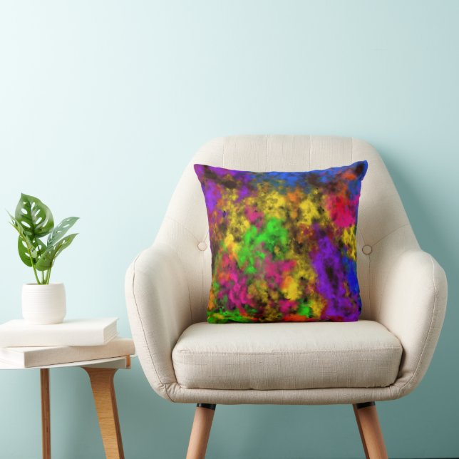 Almofada Acrylic Neon Colors Paint Splatter Splash Abstract (Cadeira)