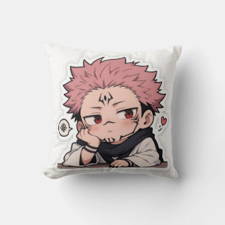 Almofada Adesivo do Rei Fofo Chibi Emburrado - Cabelo Rosa