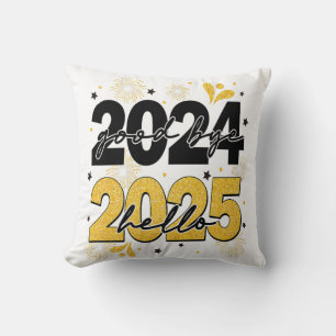 Almofada Adeus 2024 Olá Felizes anos novos do Fireworks 202