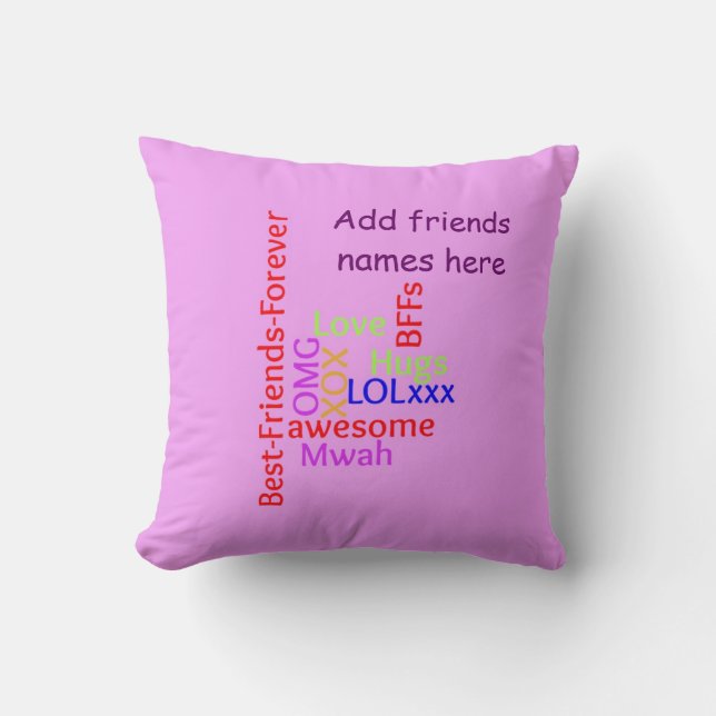 Almofada Adicionar nomes BFF melhores amigos para sempre Ta (Frente)