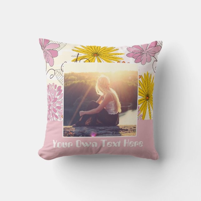 Almofada Adicionar sua própria imagem e texto (Frente)