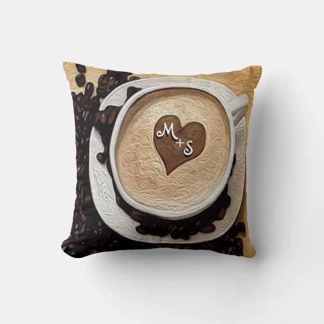 Almofada Adicione o café das iniciais (Frente)