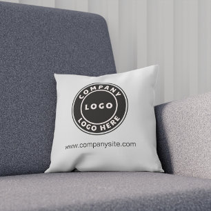 Almofada Adicione o logotipo da sua empresa Cinza de Marca