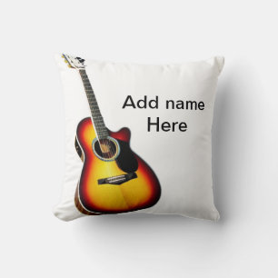 Almofada Adicione o nome do texto da guitarra acústica marr