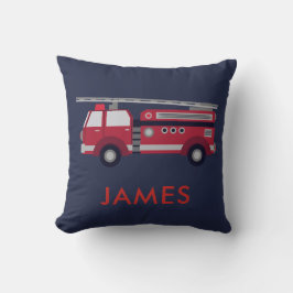 Almofada Adicione seu nome Red Fire caminhão Personalizado