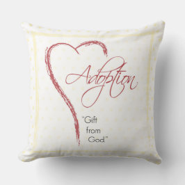 Almofada Adoção, Religiosa, Pontos Amarelos com Coração Ver