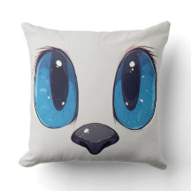 Adorable Blue Eyes Cat Face Cute Kawaii Cat Design