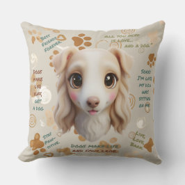 Almofada Adorable Borzoi Face Cushion Throw Pillow