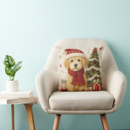 Almofada Adorable Christmas Puppy Throw Pillow