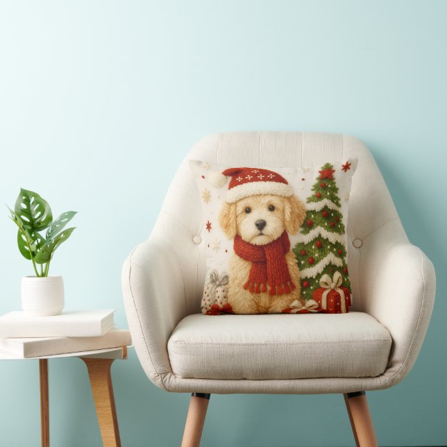 Almofada Adorable Christmas Puppy Throw Pillow (Cadeira)
