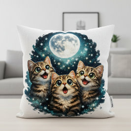 Almofada Adorable Moon Gazer Kittens - Sparkling Starlight 