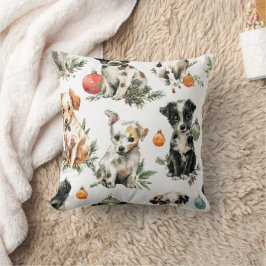 Almofada Adorable Puppies Christmas Throw Pillow Gift Idea