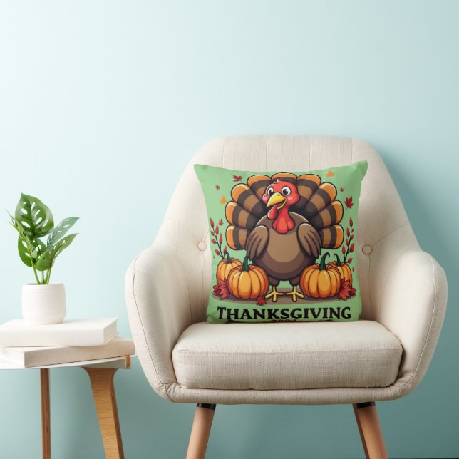 Almofada Adorable Thanksgiving Turkey 2024  (Cadeira)