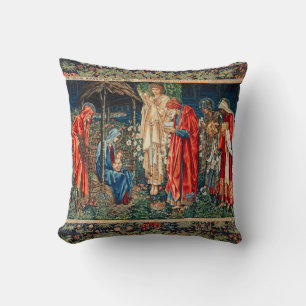 Almofada ADORAÇÃO DE MAGI Morris, Natal Burne-Jones