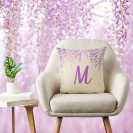 Almofada Adorável Abstrato Purple Wisteria em Creamy Blush