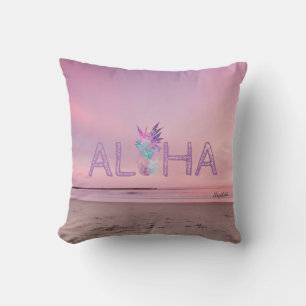 Almofada Adorável Aloha Abacaxi Havaiano, Pôr do Sol na Pra