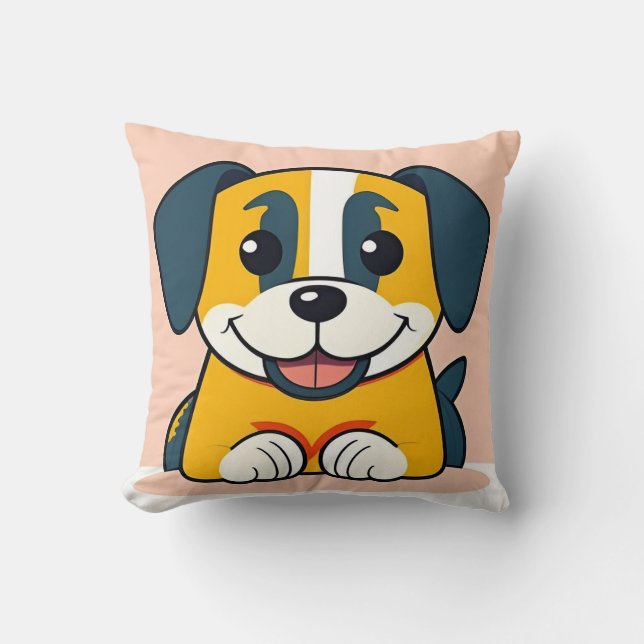 Almofada Adorável Cachorro de Desenho Animado Diversão Quar (Frente)