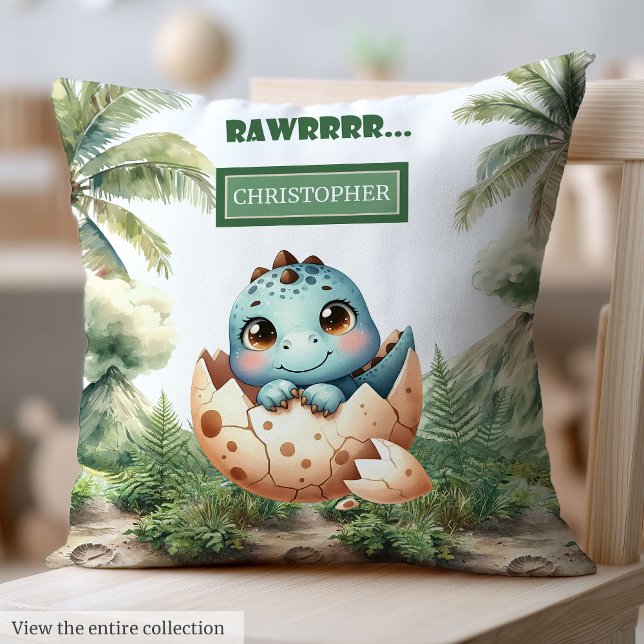 Almofada Adorável Chapeuzinho Bebê Dinossauro Travesseiro B (Adorable Hatching Soon Baby Dinosaur Baby Pillow)