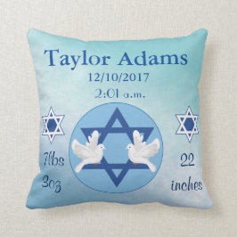 Almofada Adorável Estrela Branca e Azul Judaica de David Ba