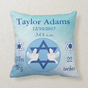 Almofada Adorável Estrela Branca e Azul Judaica de David Ba