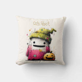 Almofada Adorável Fantasma de Patchwork em Aquarela no Hall