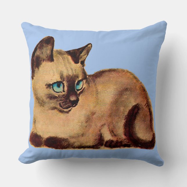 Almofada adorável impressão de gatinho siamês (Frente)