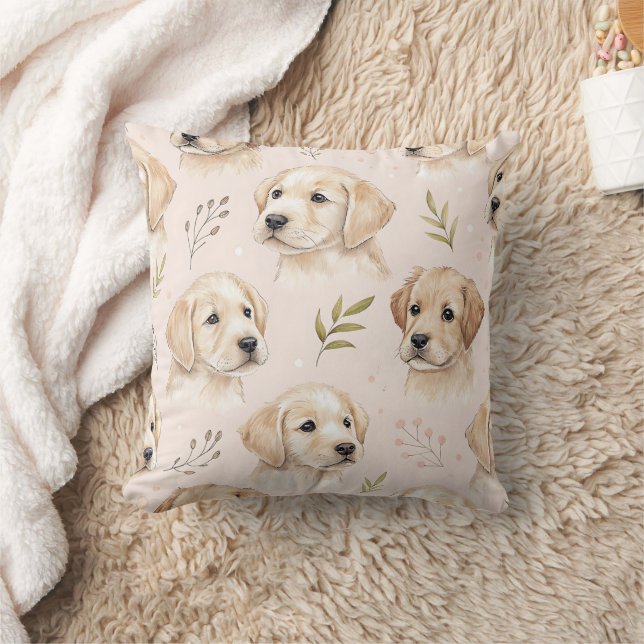 Almofada Adorável padrão de aquarela de cachorrinho (2) (Cobertor)