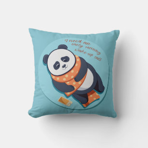 Almofada adorável panda precisa de chamada matinal