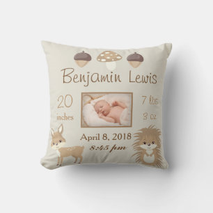 Almofada Adorável Silver Woodland Animal Nursery Photo Baby