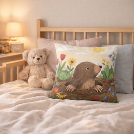 Almofada Adorável Toupeira No Jardim Desenho Infantil