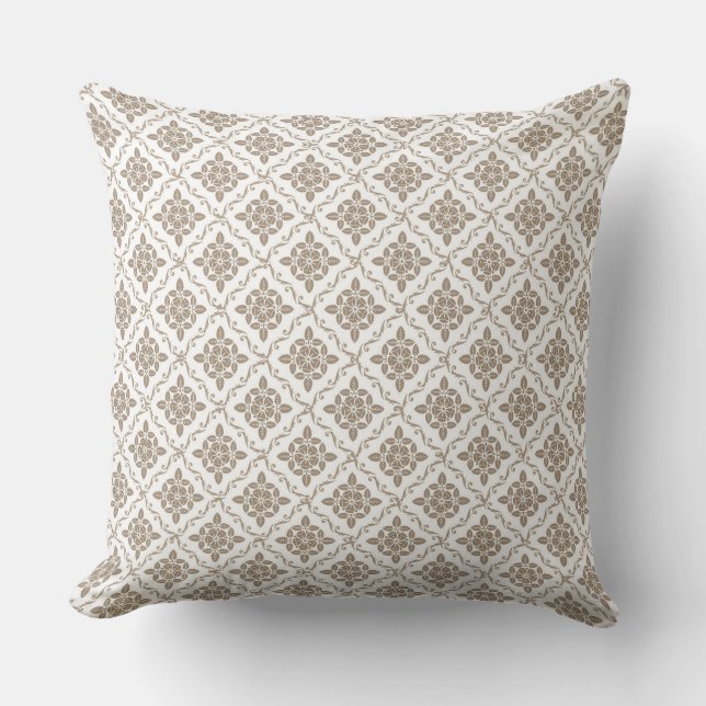 Almofada Adorável Travesseiro Reversível Beige Damask (Frente)