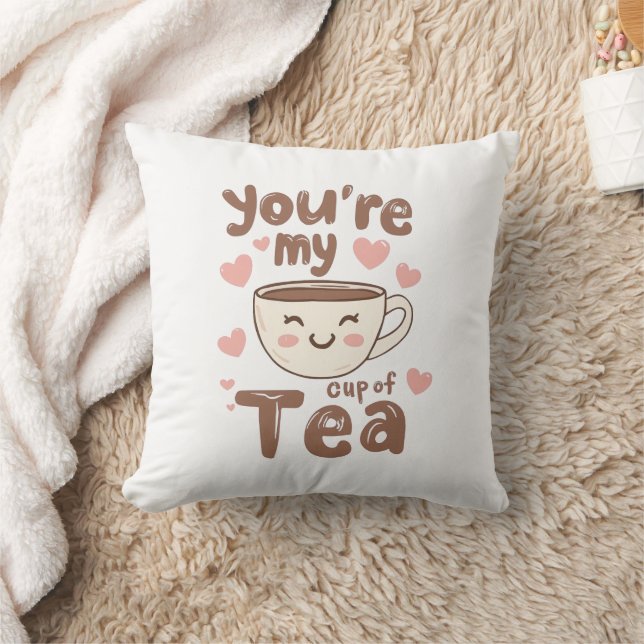 Almofada Adorável Xícara de Chá Kawaii de Amor (Cobertor)
