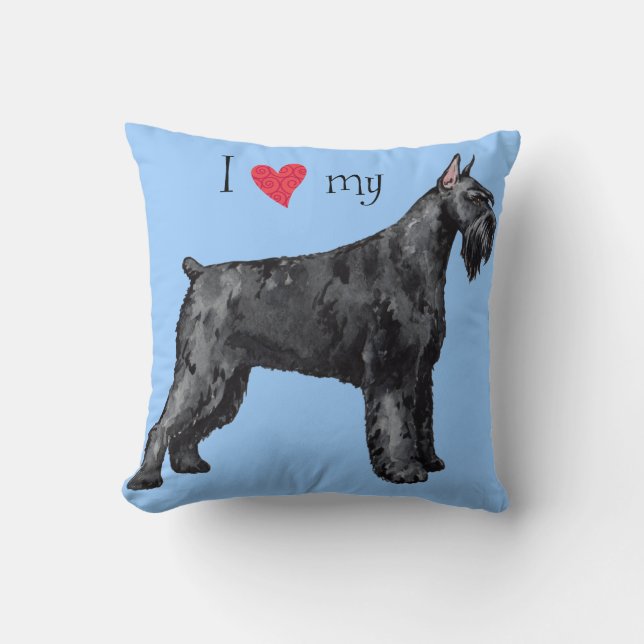 Almofada Adoro o meu Schnauzer Gigante (Frente)