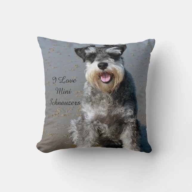 Almofada Adoro Travesseiro decorativo Mini Schnauzers (Frente)