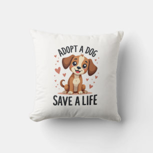Almofada Adote Um Cachorro Salve Uma Vida Vintage Fofinho R