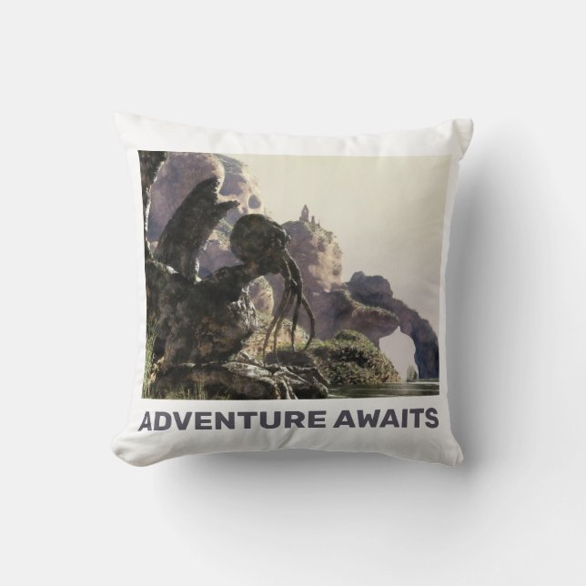 Almofada Adventure Awaits. Fantasy landscape (Frente)