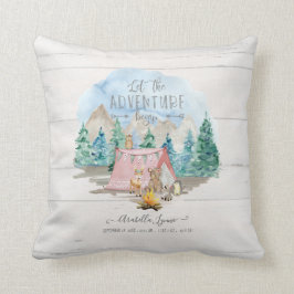 Almofada Adventure Rosa Começa Rapariga Rústica De Nascimen