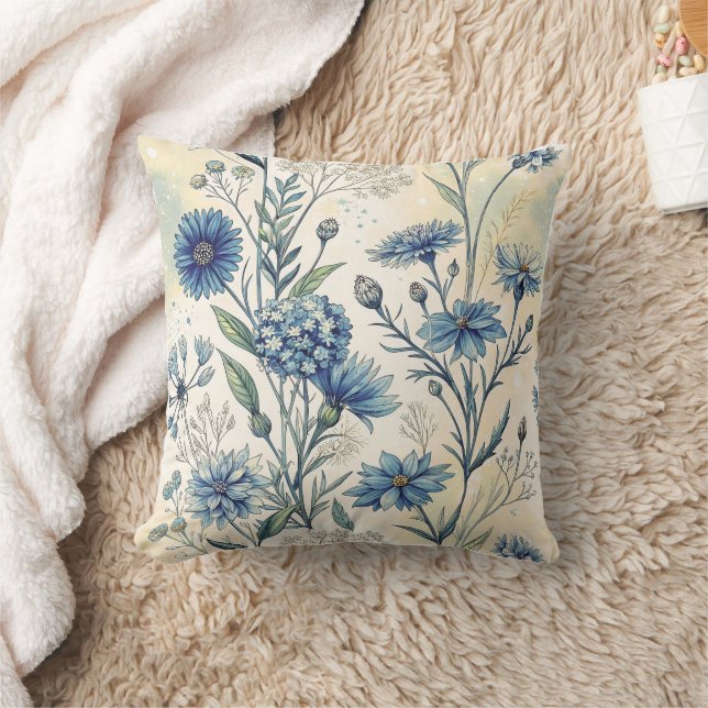 Almofada Aesthetic Blue Wildflowers (Cobertor)