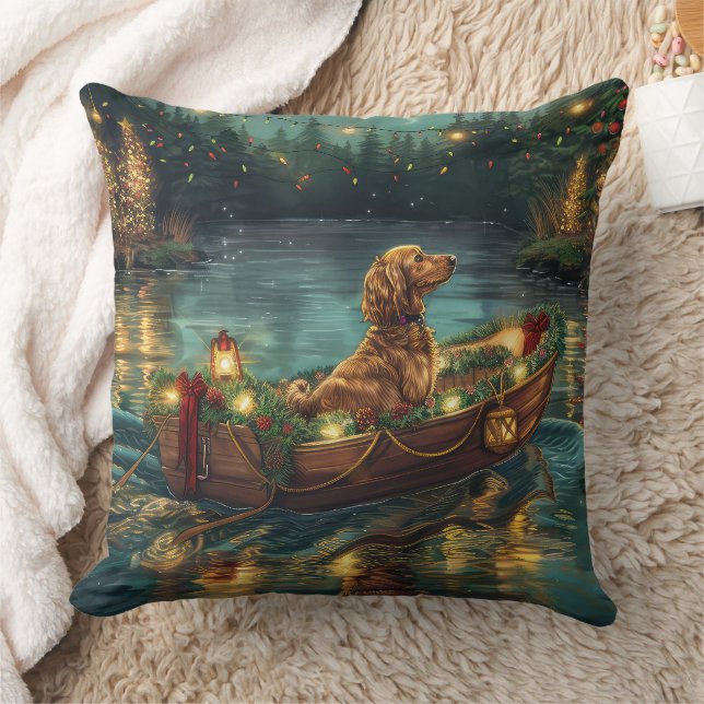 Almofada Afghan Hound Christmas Festive Voyage (Cobertor)