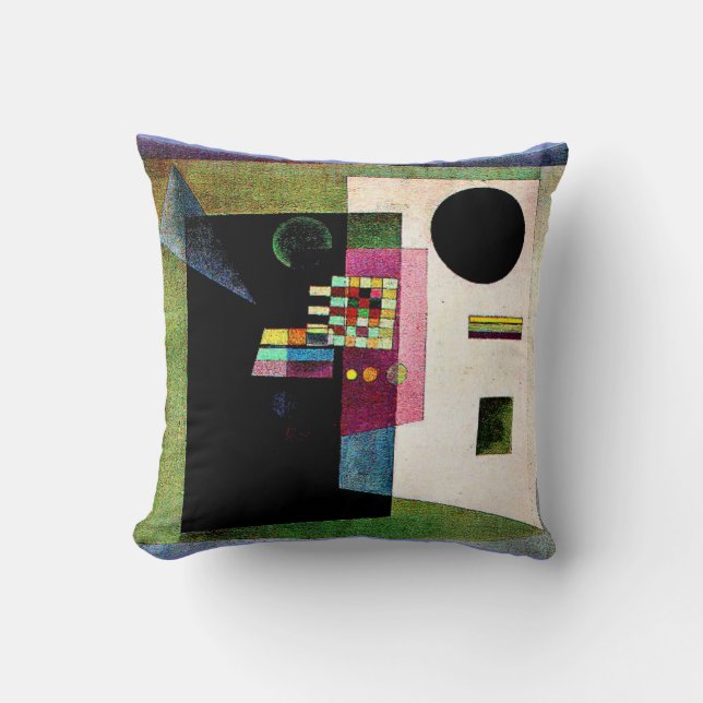 Almofada Afirmando, pintura abstrata de Kandinsky, (Frente)