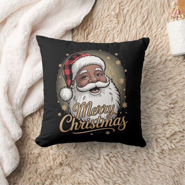 Almofada African American Christmas Pajamas Santa Claus  (Cobertor)