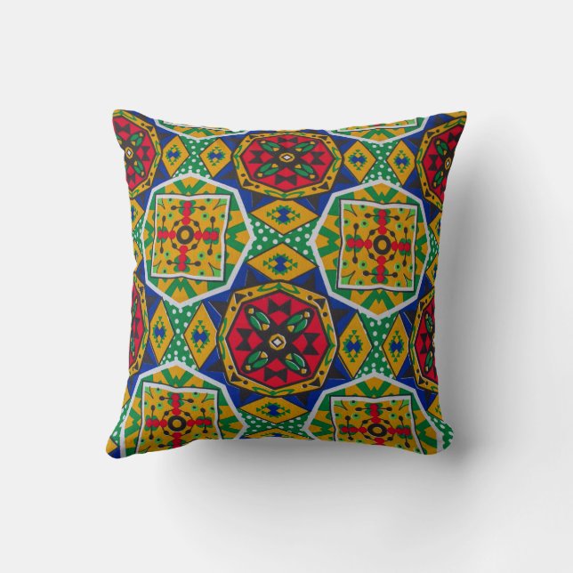 Almofada African Geometric Mosaic Ankole Style Textile Prin (Verso)