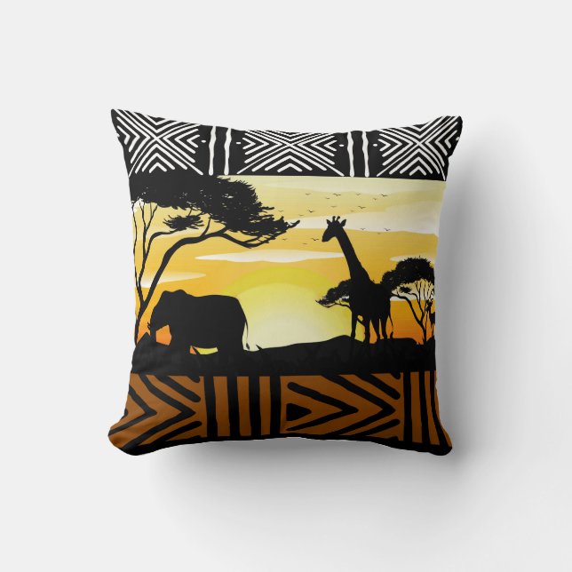 Almofada African Safari Scene Throw Pillow (Frente)