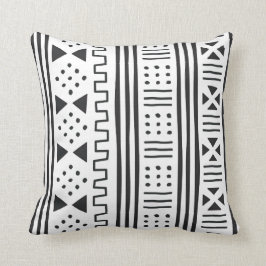Almofada Africano branco MudCloth do preto | inspirado