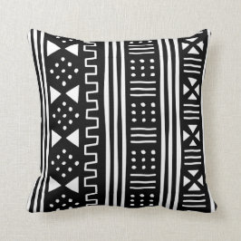 Almofada Africano negro MudCloth do branco | inspirado