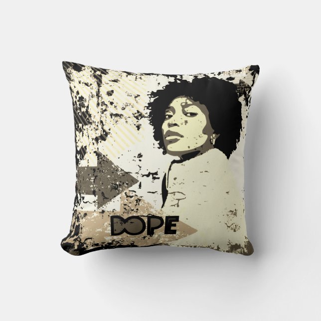 Almofada Afro DOPE – Flechas Grunge, Coração  (Frente)