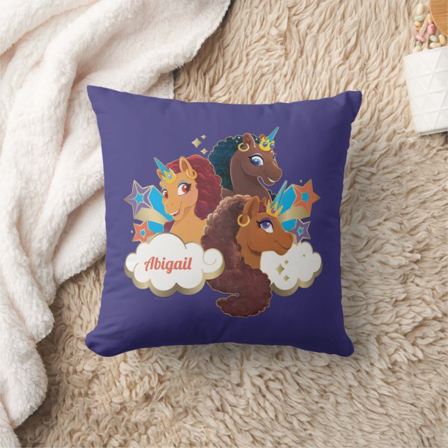 Almofada Afro Unicorn "Made of Magic" Trio Design (Cobertor)