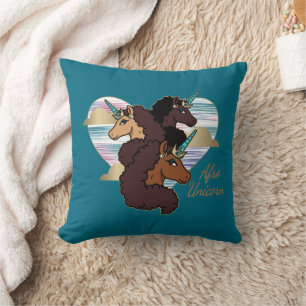 Almofada Afro Unicorn Trio Heart Design